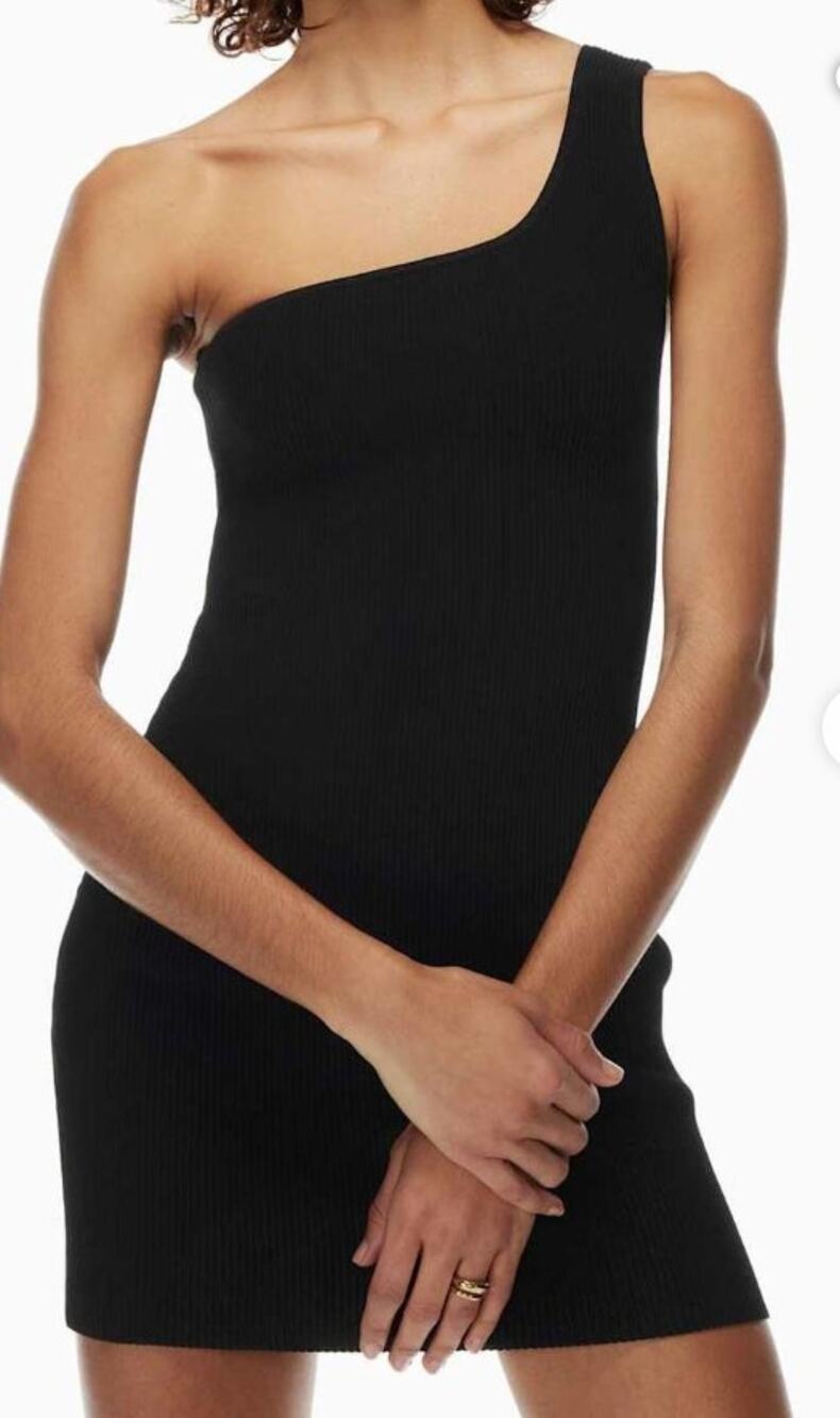 Aritzia babaton one shoulder snatching dress